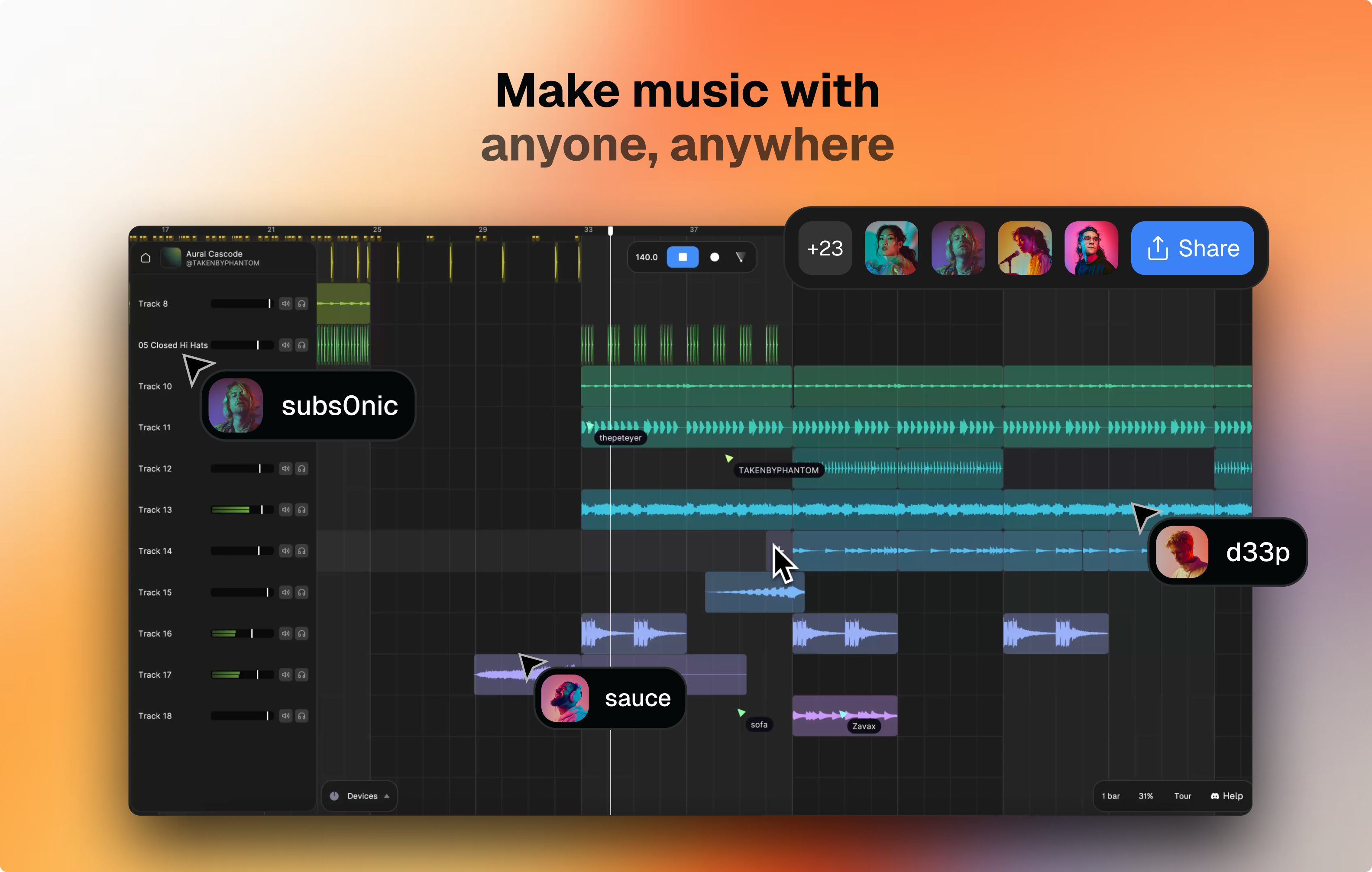Make music with anyone, anywhere