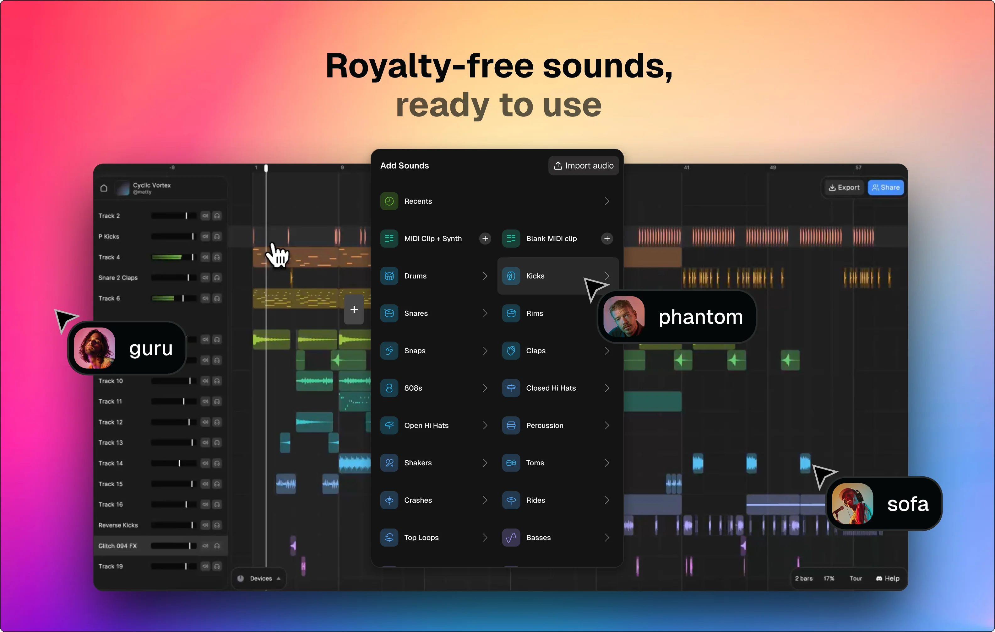 Hundreds of sounds, ready to go